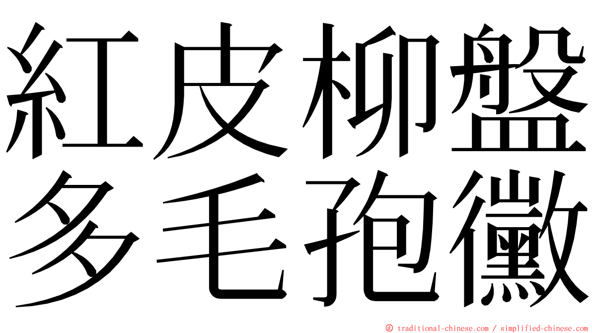 紅皮柳盤多毛孢黴 ming font