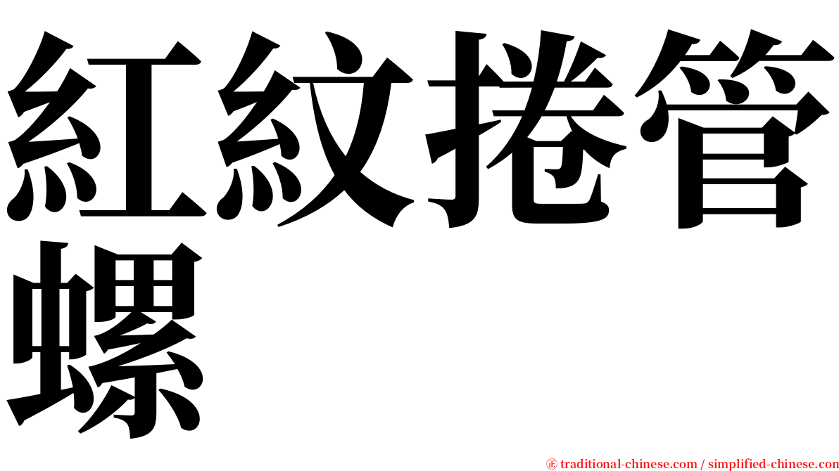 紅紋捲管螺 serif font