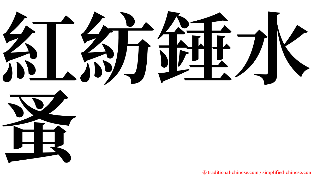 紅紡錘水蚤 serif font