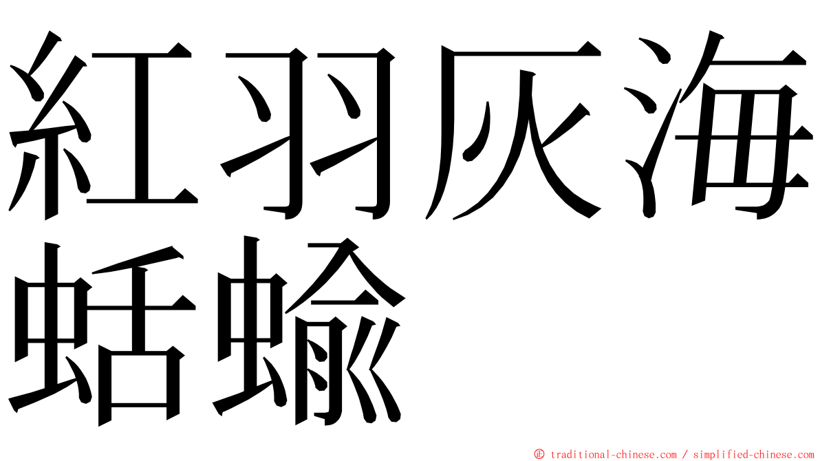 紅羽灰海蛞蝓 ming font