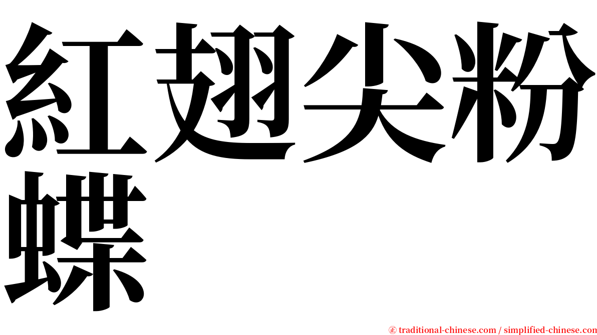 紅翅尖粉蝶 serif font