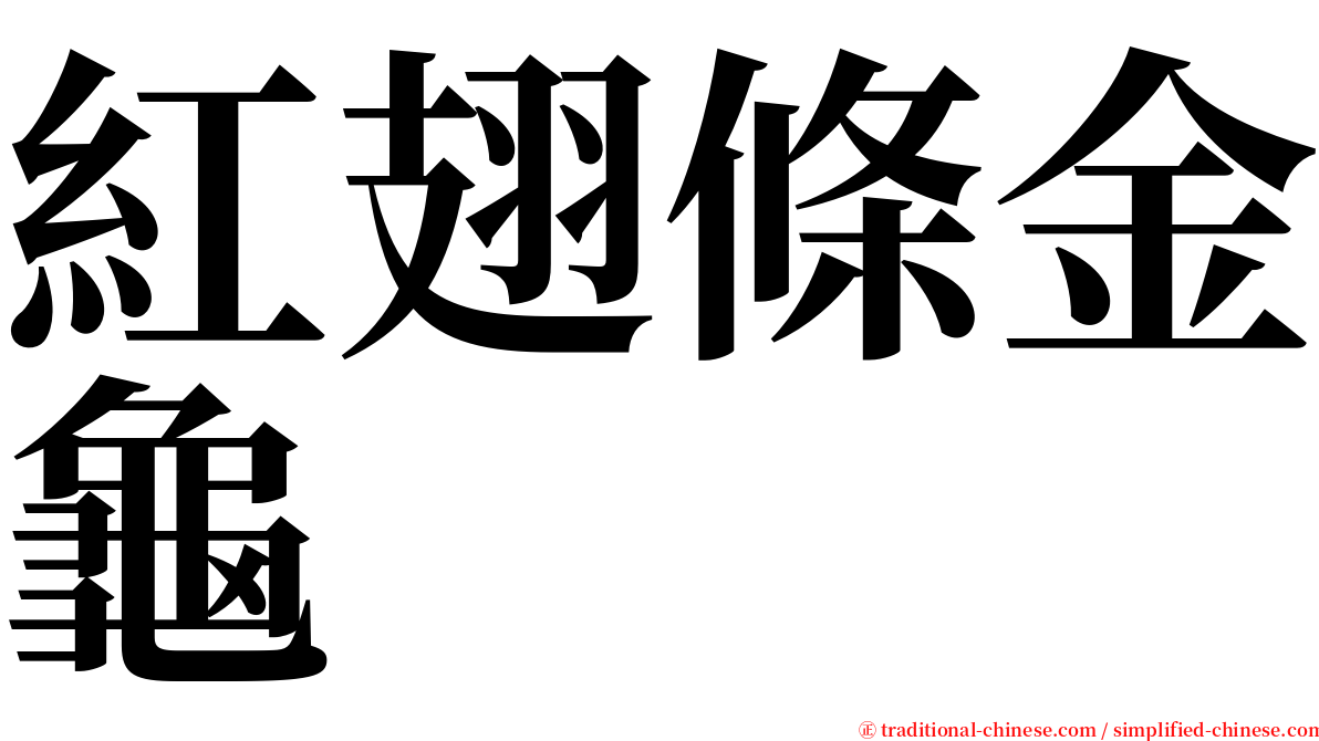 紅翅條金龜 serif font