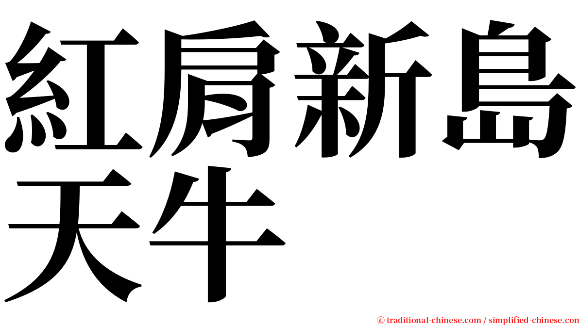 紅肩新島天牛 serif font