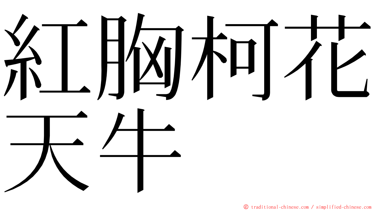 紅胸柯花天牛 ming font