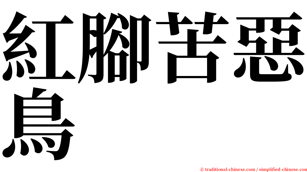 紅腳苦惡鳥 serif font