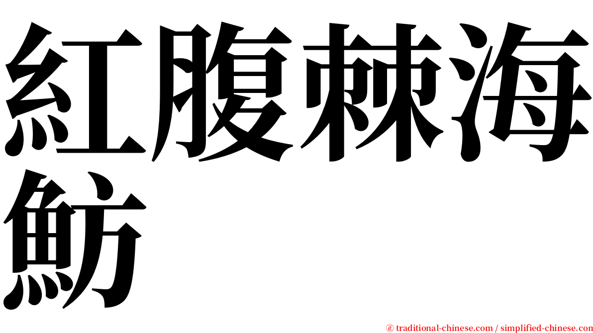 紅腹棘海魴 serif font