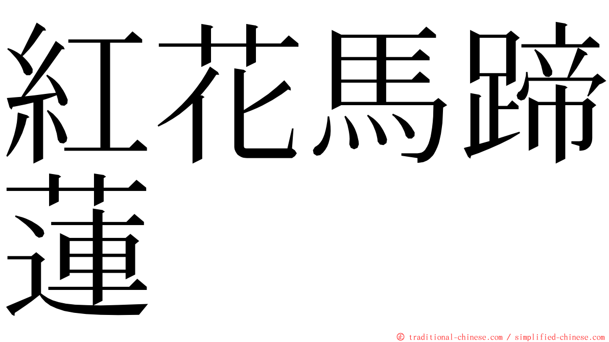 紅花馬蹄蓮 ming font