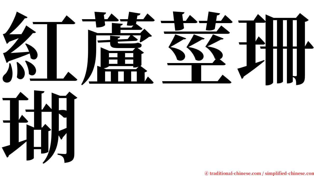 紅蘆莖珊瑚 serif font