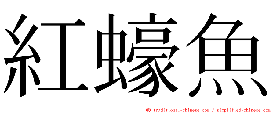 紅蠔魚 ming font