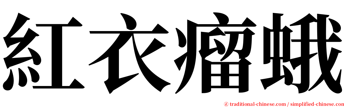 紅衣瘤蛾 serif font