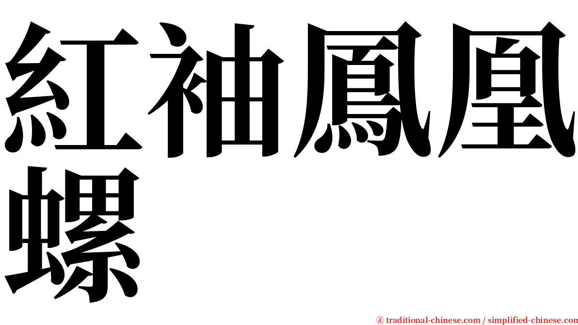 紅袖鳳凰螺 serif font