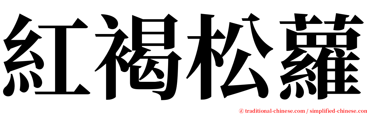 紅褐松蘿 serif font