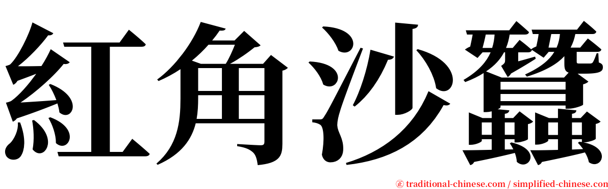 紅角沙蠶 serif font