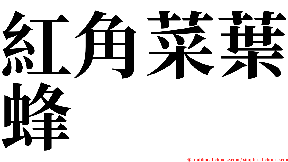 紅角菜葉蜂 serif font