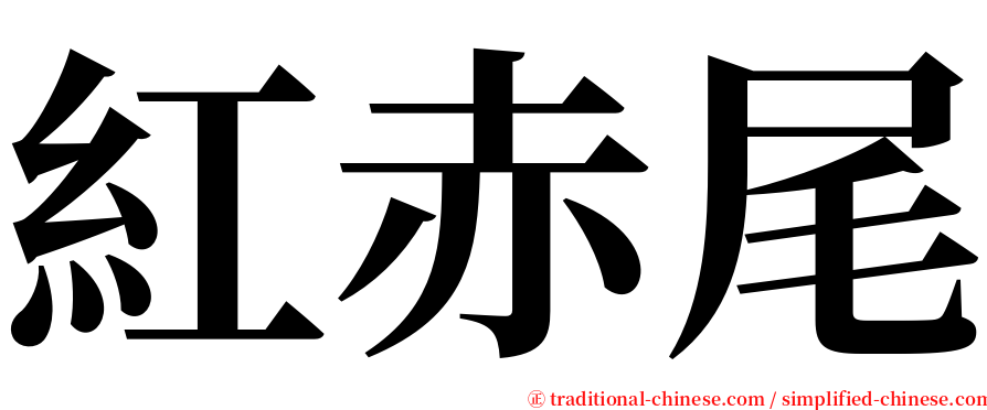 紅赤尾 serif font