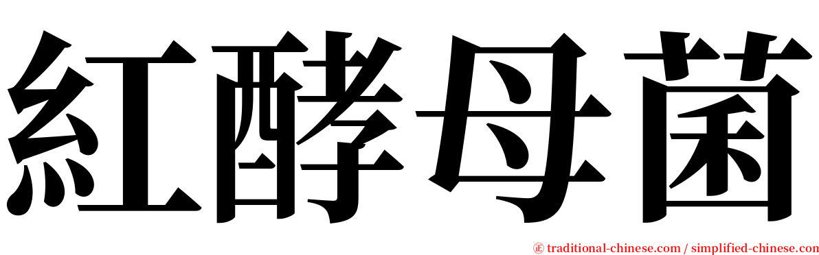 紅酵母菌 serif font