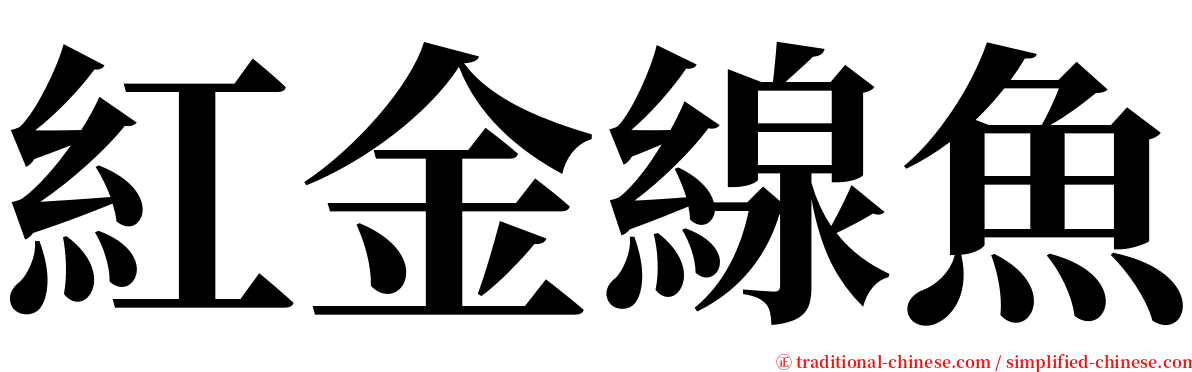 紅金線魚 serif font