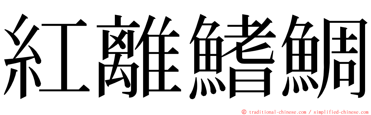 紅離鰭鯛 ming font