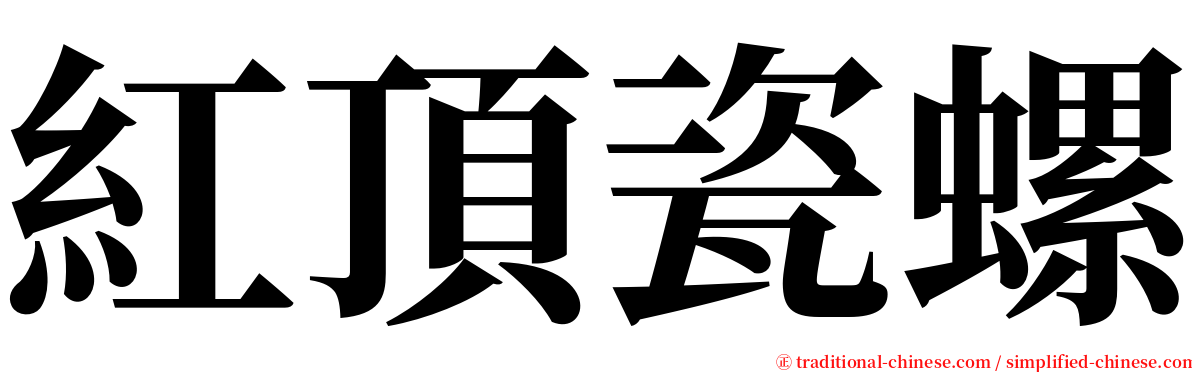 紅頂瓷螺 serif font