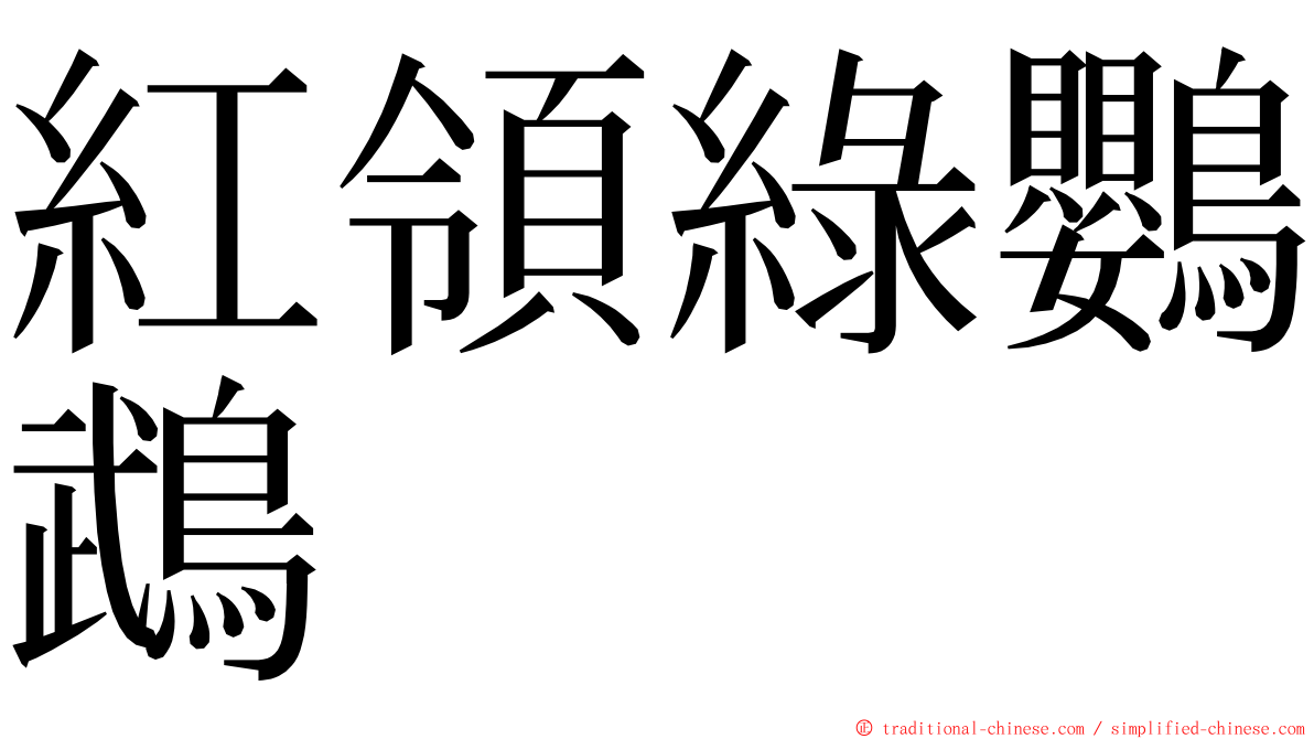 紅領綠鸚鵡 ming font