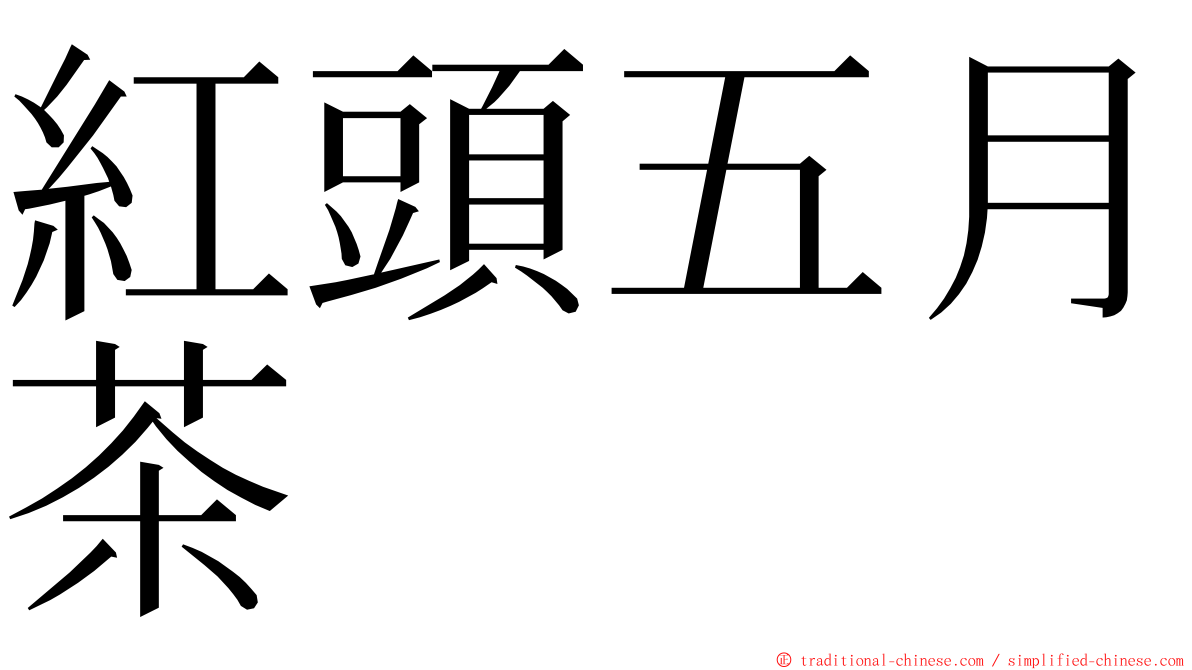 紅頭五月茶 ming font