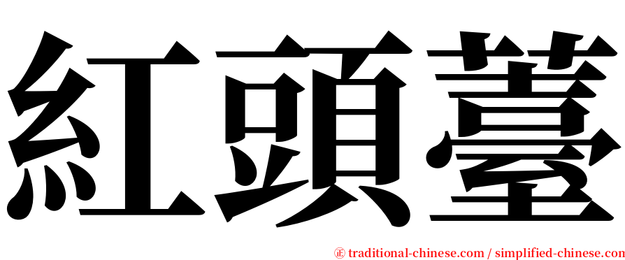 紅頭薹 serif font