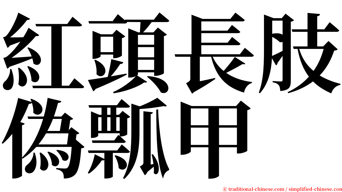 紅頭長肢偽瓢甲 serif font