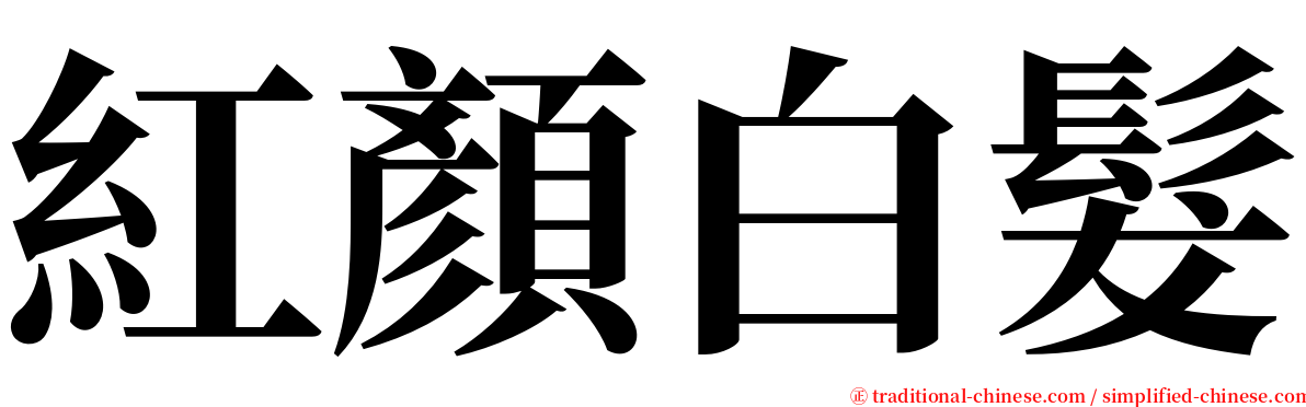 紅顏白髮 serif font