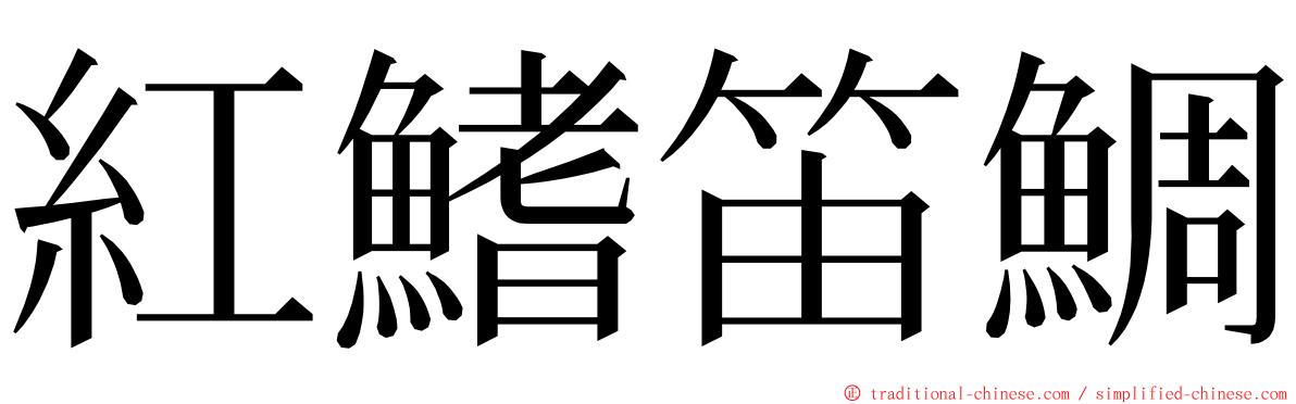 紅鰭笛鯛 ming font