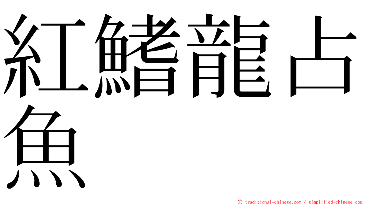 紅鰭龍占魚 ming font