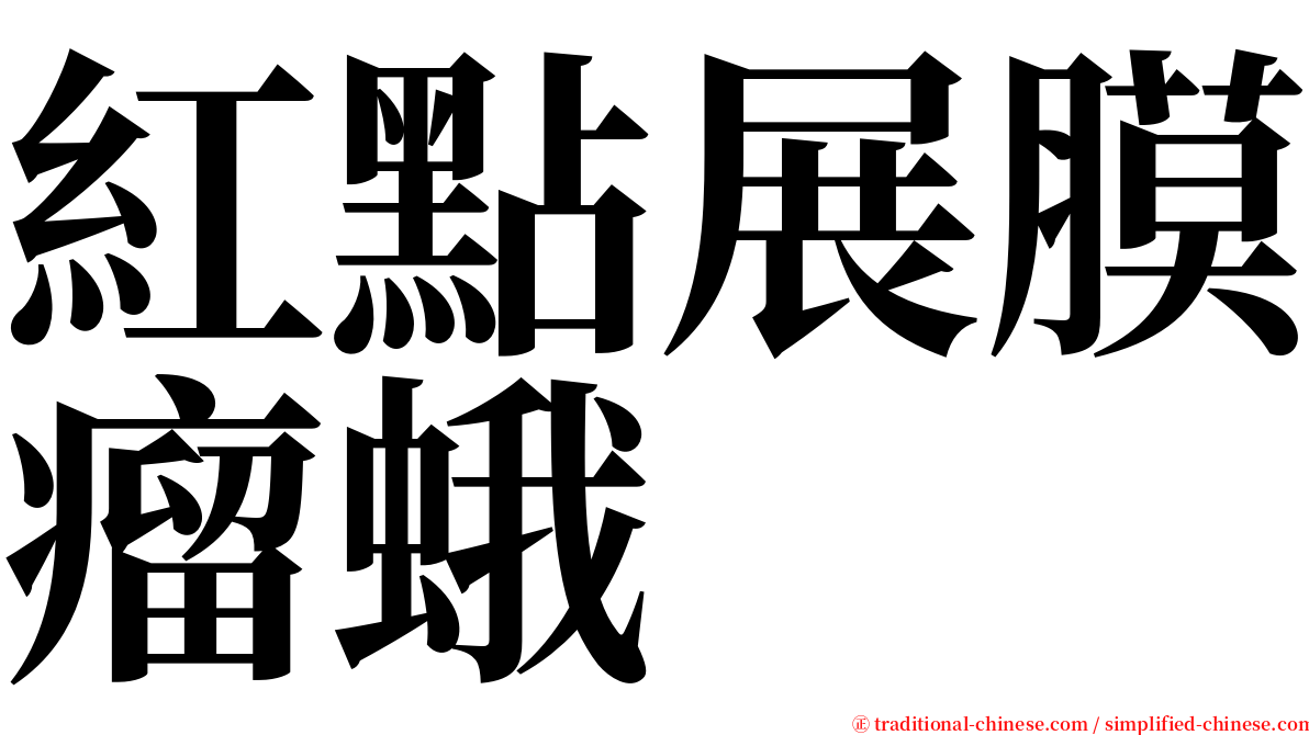 紅點展膜瘤蛾 serif font