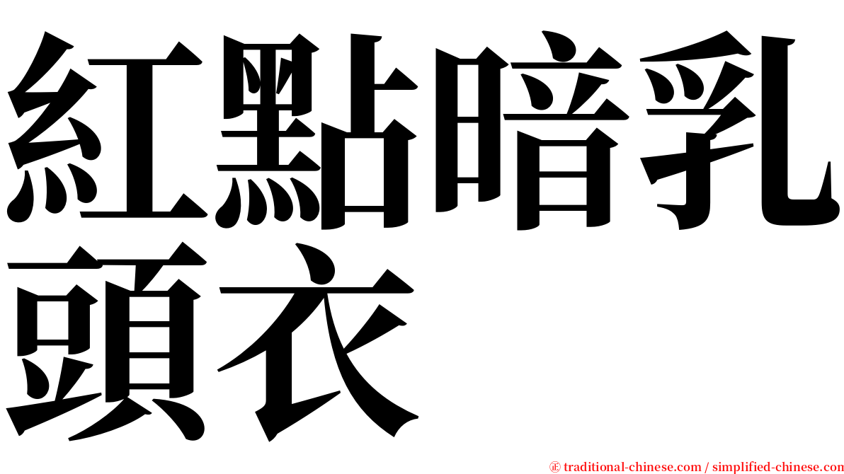 紅點暗乳頭衣 serif font