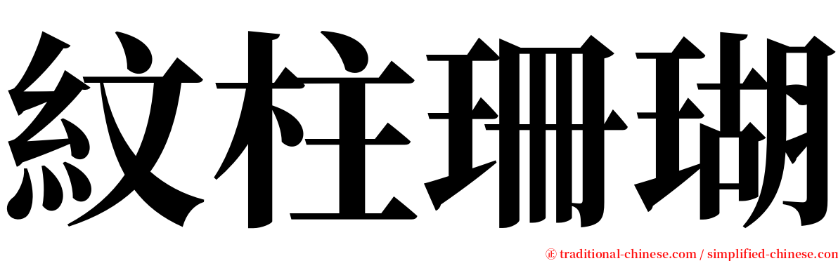 紋柱珊瑚 serif font