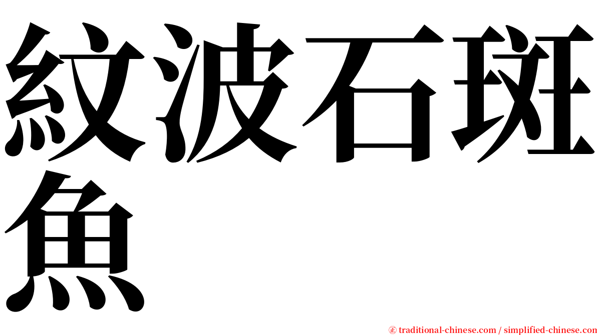 紋波石斑魚 serif font