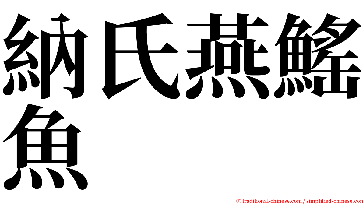 納氏燕鰩魚 serif font