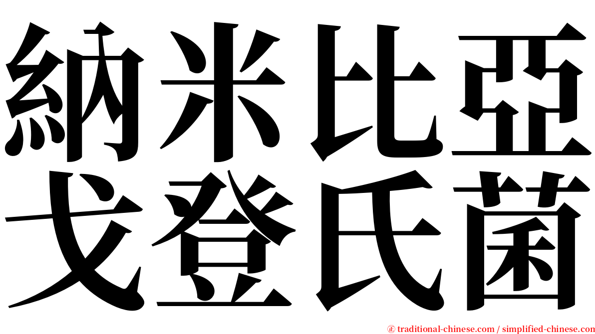 納米比亞戈登氏菌 serif font