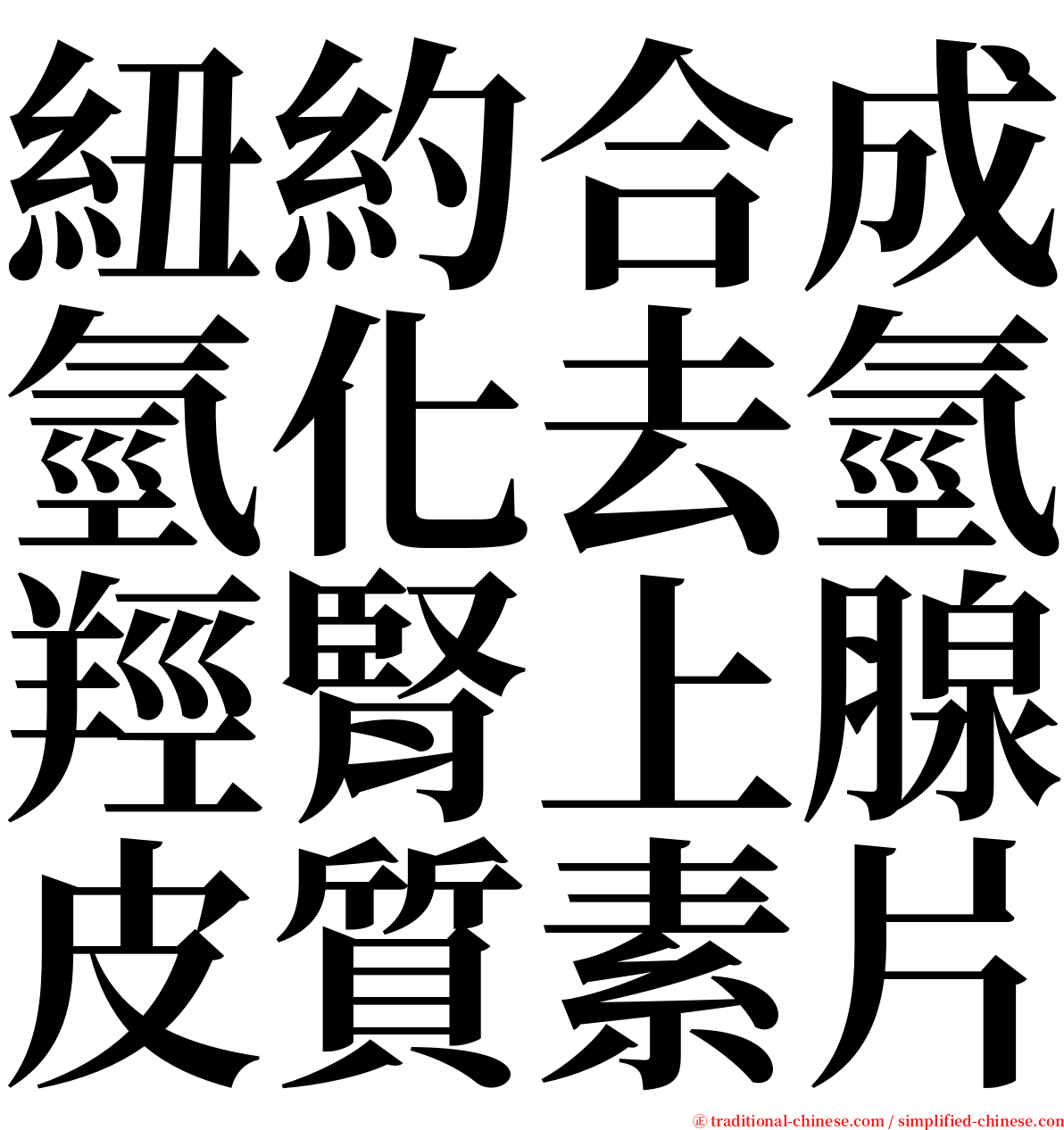 紐約合成氫化去氫羥腎上腺皮質素片 serif font