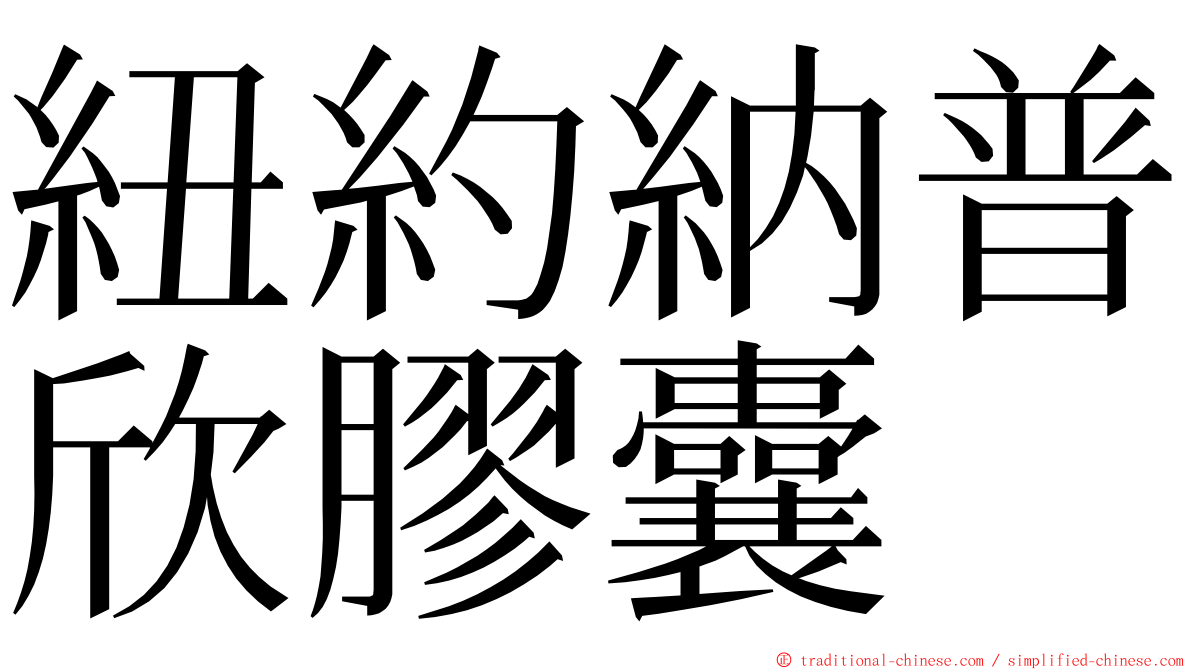 紐約納普欣膠囊 ming font