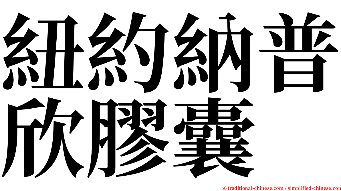 紐約納普欣膠囊 serif font