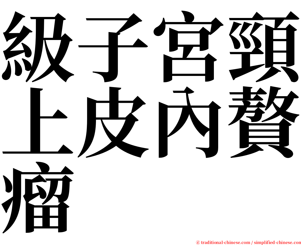 級子宮頸上皮內贅瘤 serif font