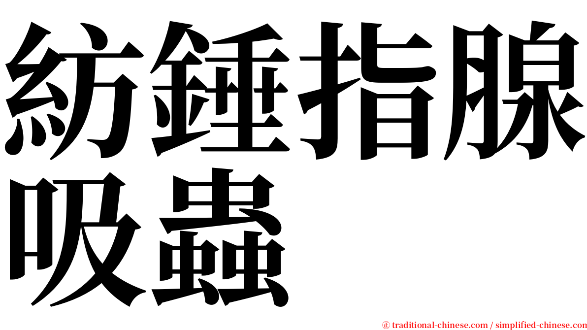 紡錘指腺吸蟲 serif font