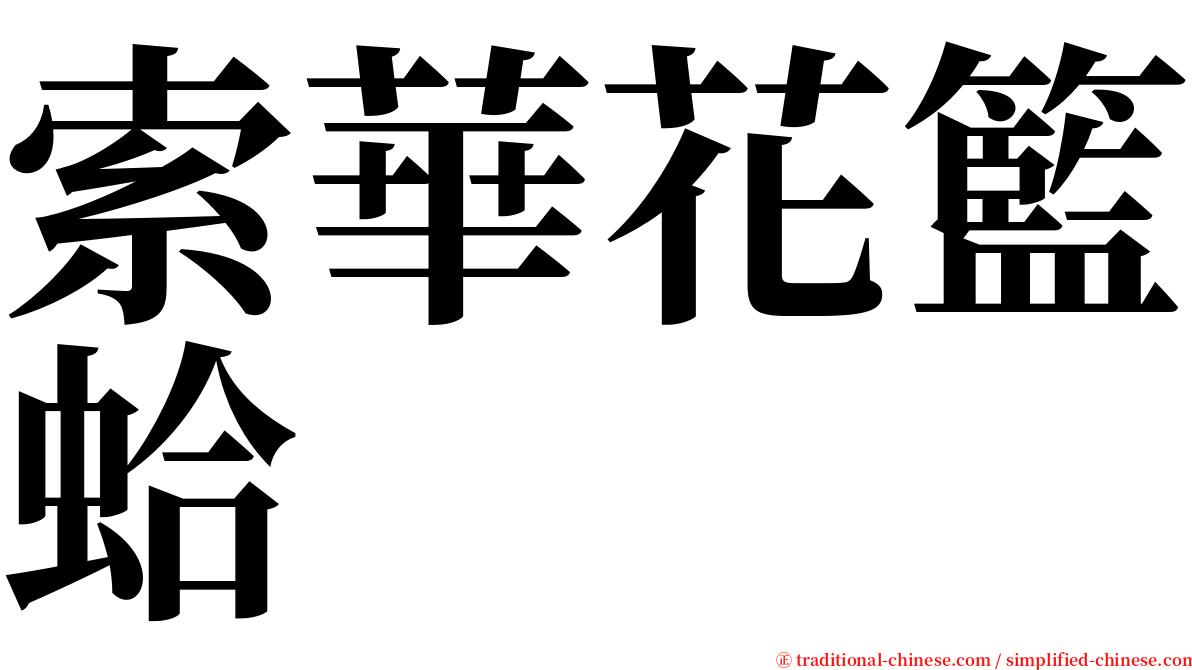 索華花籃蛤 serif font