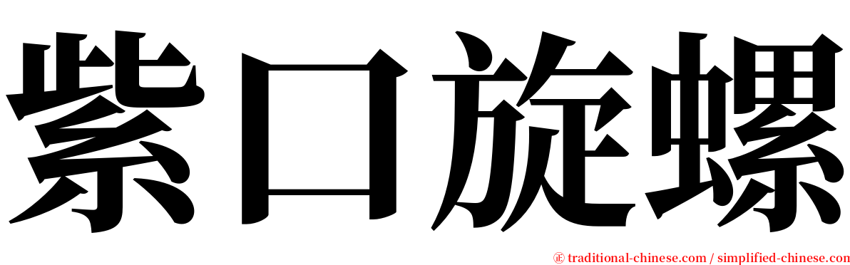 紫口旋螺 serif font