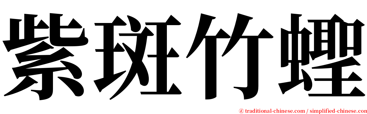 紫斑竹蟶 serif font