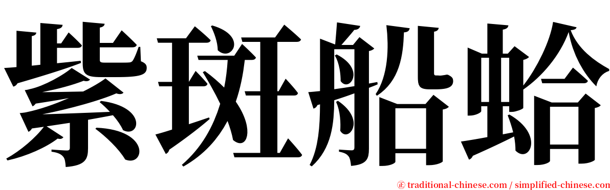 紫斑船蛤 serif font