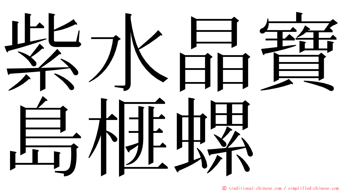 紫水晶寶島榧螺 ming font