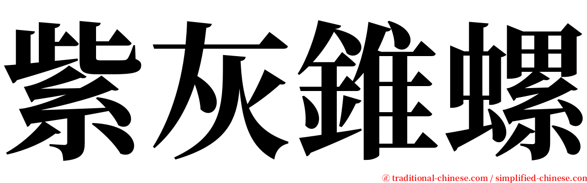 紫灰錐螺 serif font