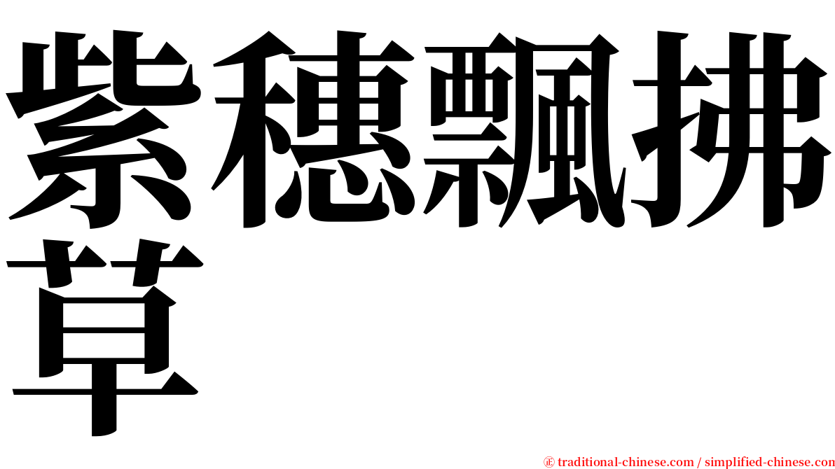 紫穗飄拂草 serif font