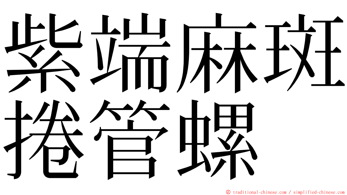 紫端麻斑捲管螺 ming font