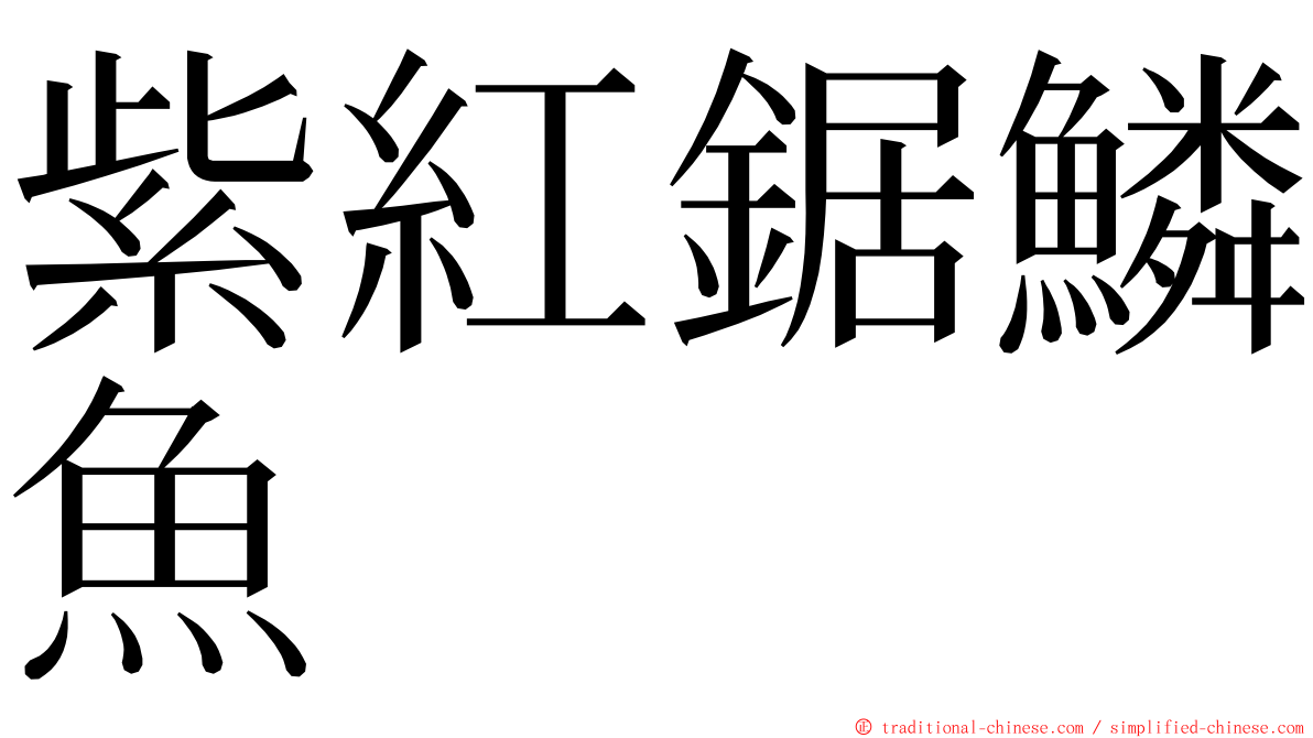 紫紅鋸鱗魚 ming font